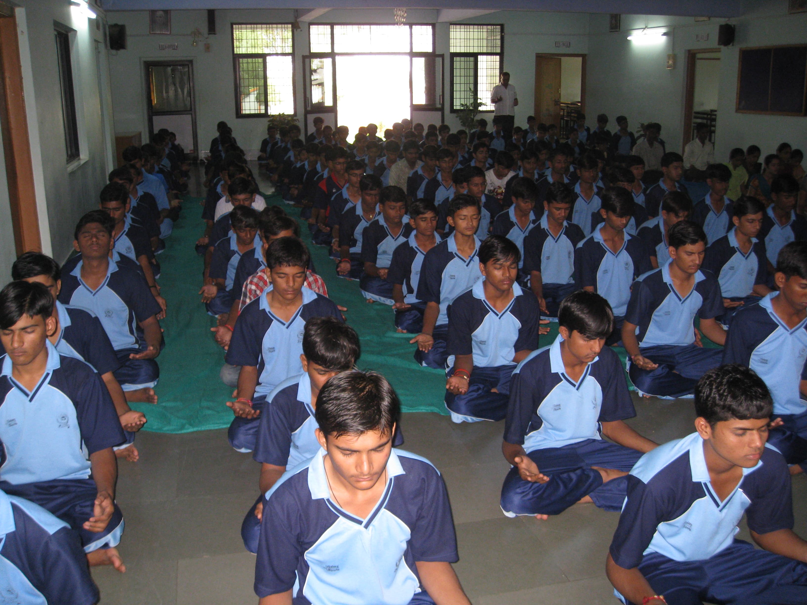 Meditation session in school
