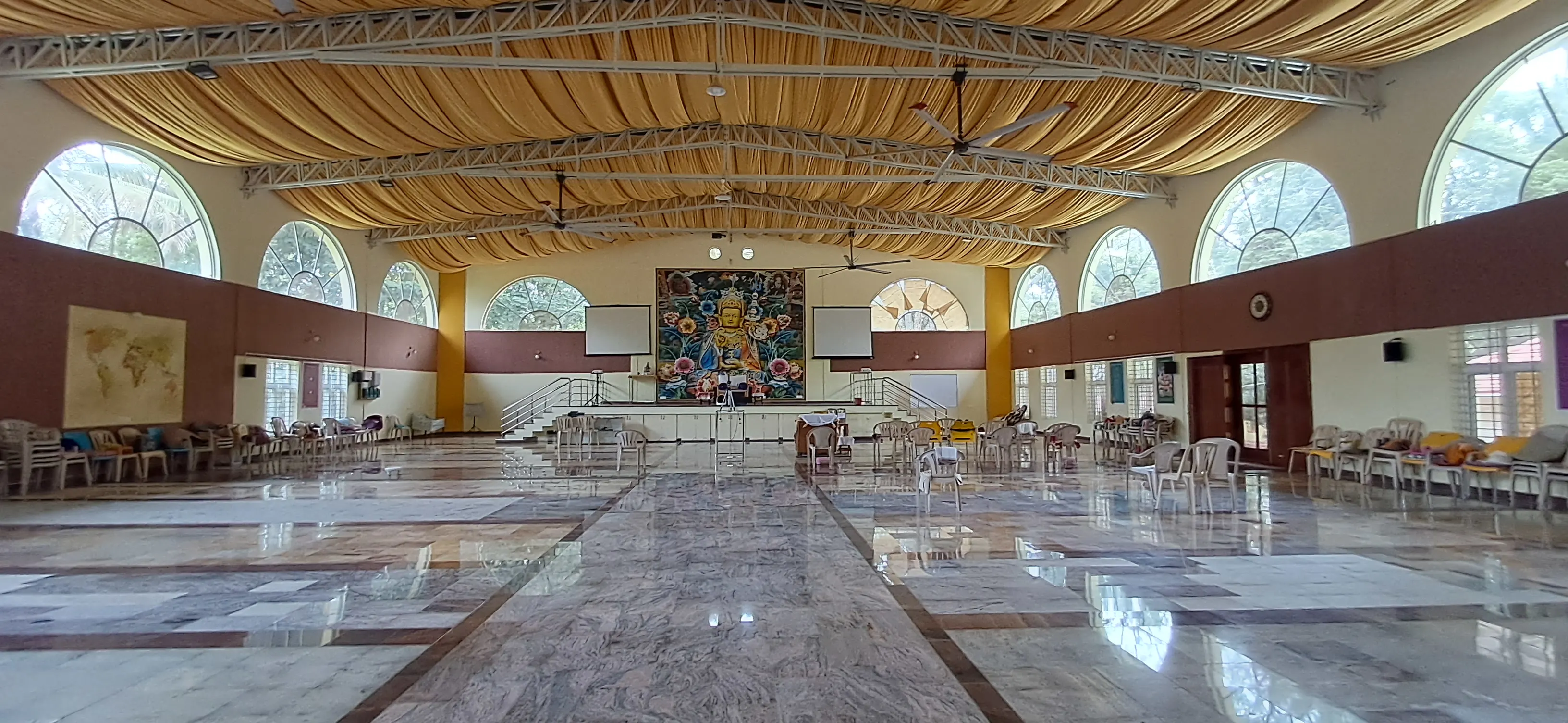 Meditation hall inside YPV Ashram
